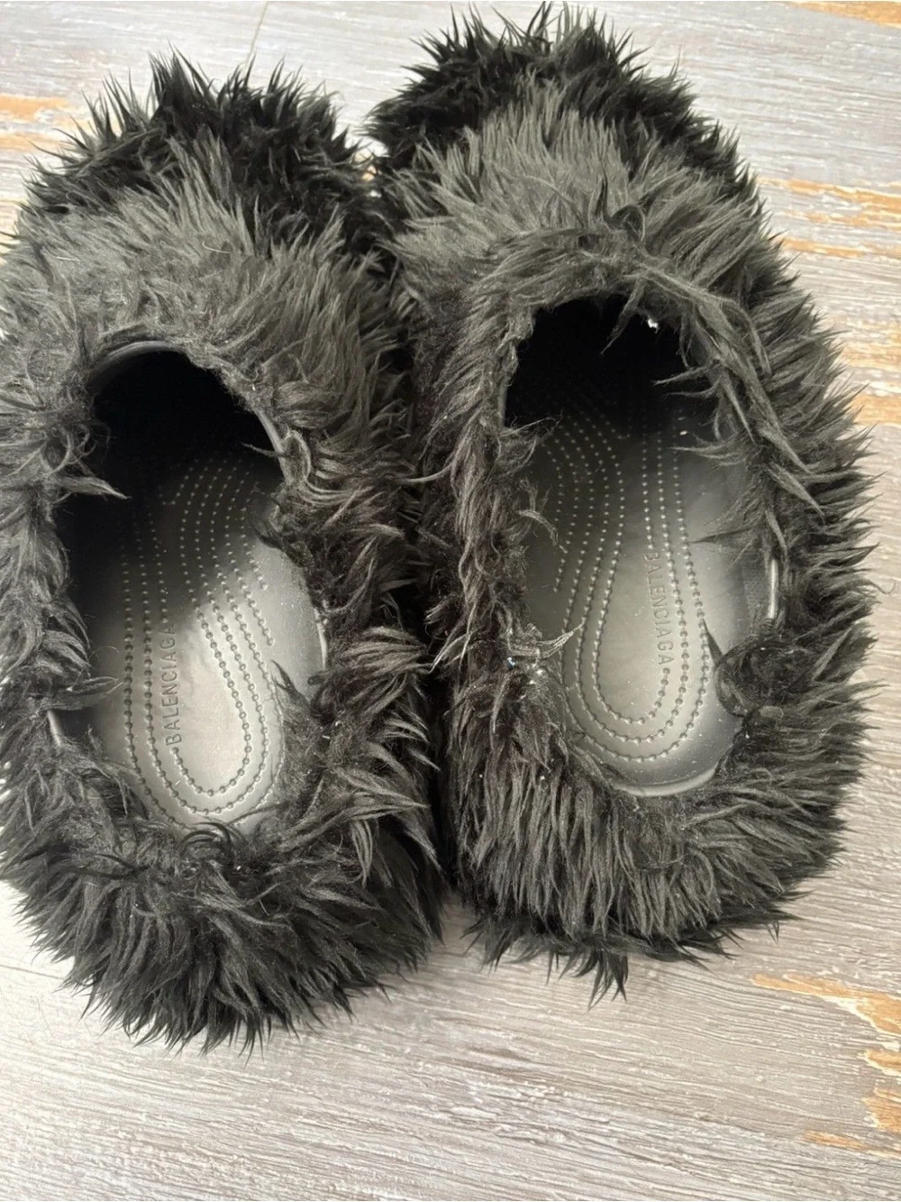 Balenciaga Fur Croc Slip On Sneakers